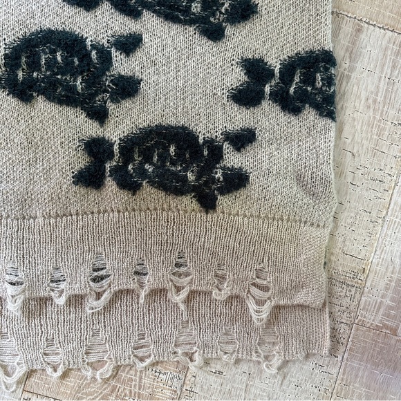 ANTHROPOLOGIE | Women’s Distressed Floral Sweater Vest Beige Size Medium - Picture 5 of 12